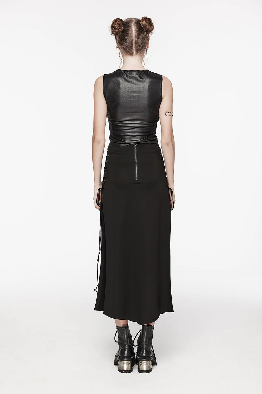 Gothic Cross High-Waisted Maxi Skirt - Image 7