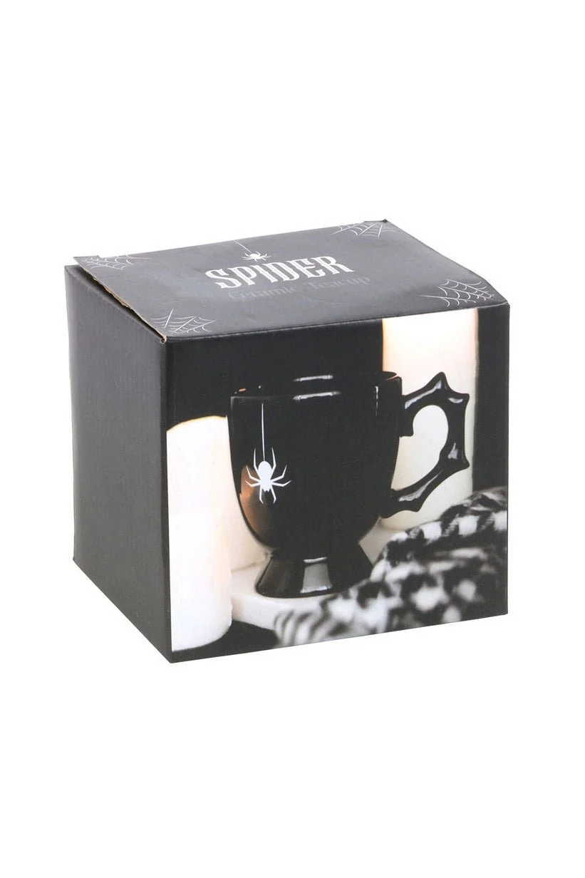 Gothic Halloween Black Spider Teacup - Image 5