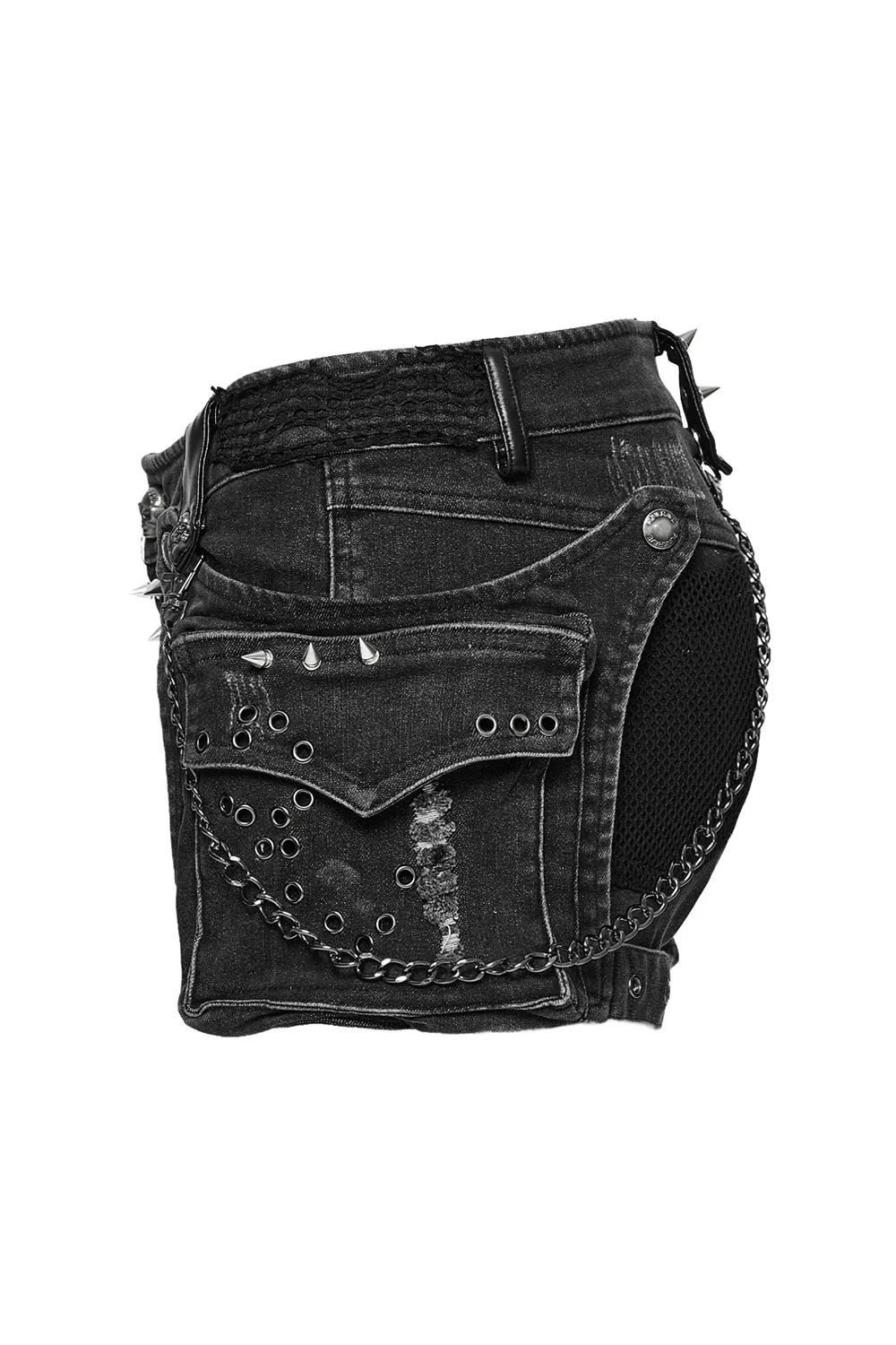 Gravebones Studded Shorts with Thigh Holster Bag - Image 12
