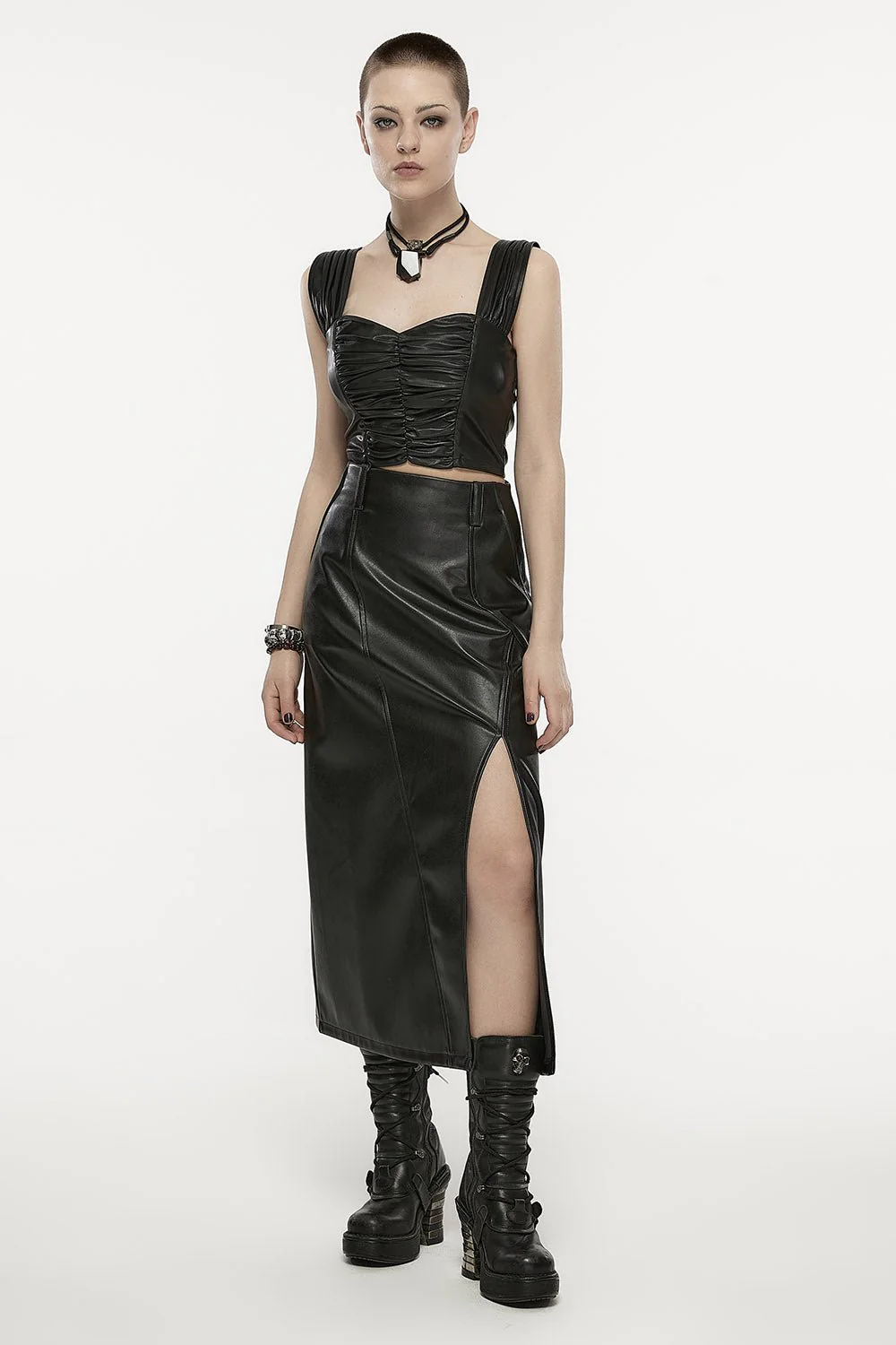 Gravelands Leather Maxi Skirt - Image 2