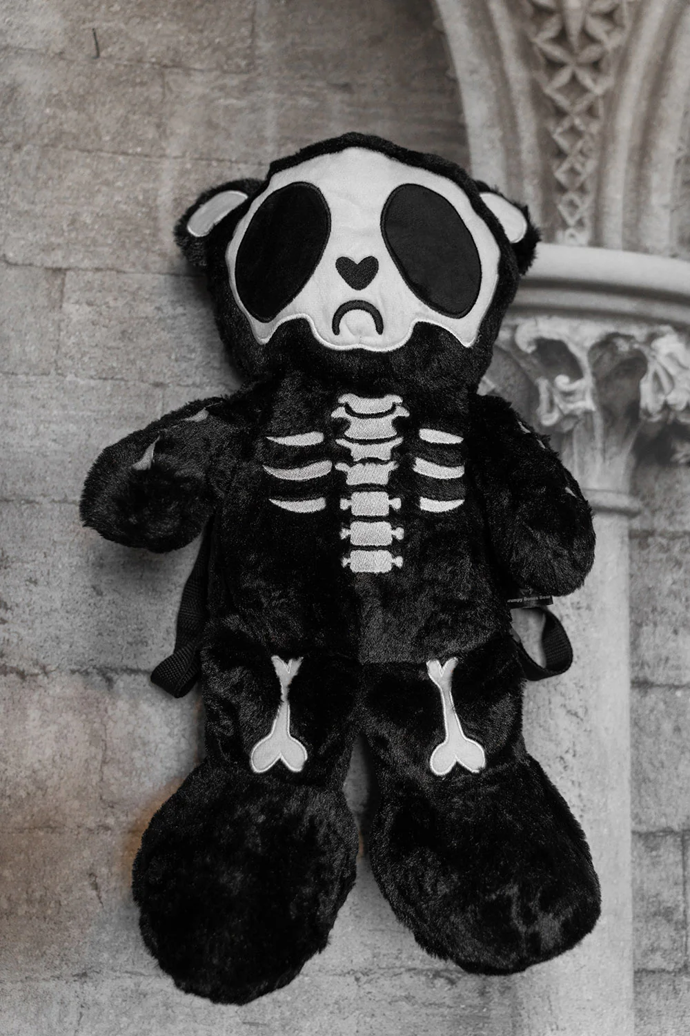 Grumpy Bones Bear Plush Backpack