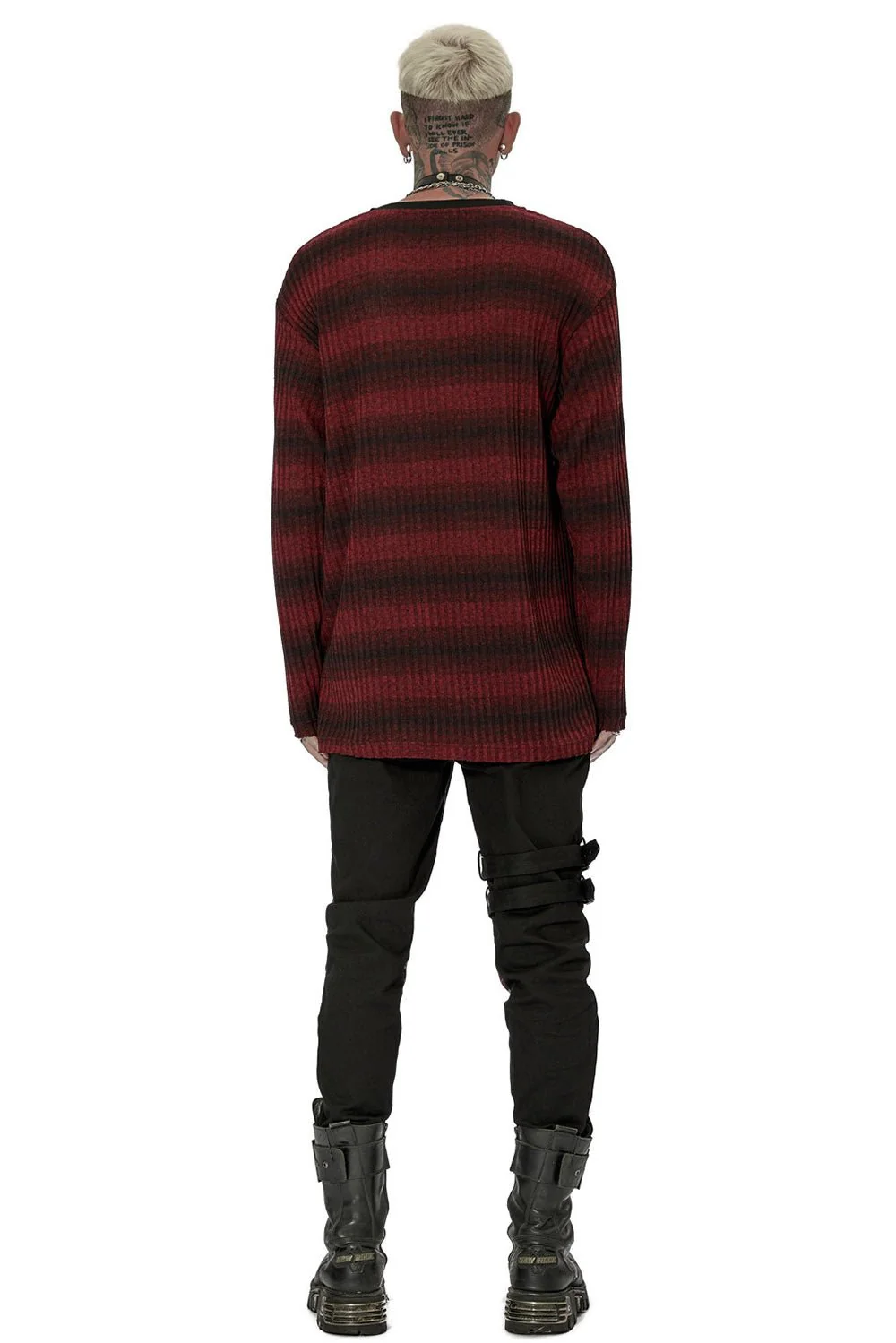 Grunge Blood Striped Sweater [Red/Black] - Image 6