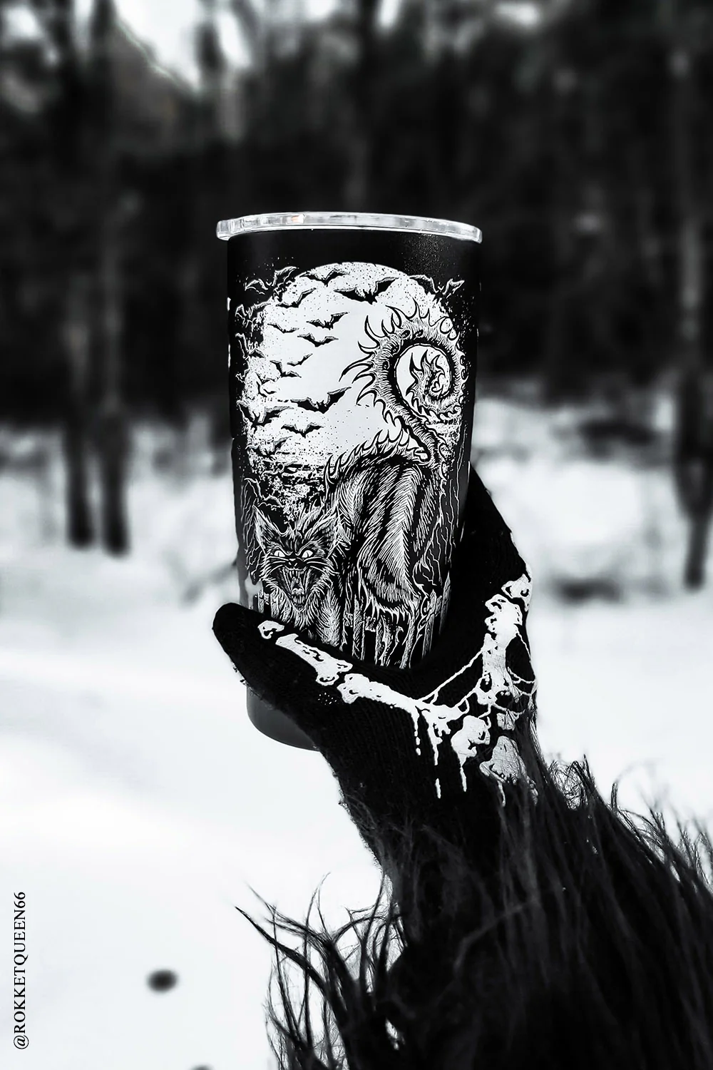Halloween Cat 20 oz Travel Mug - Image 3
