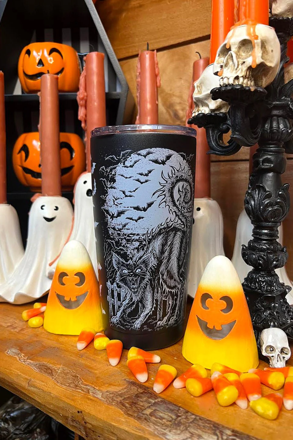 Halloween Cat 20 oz Travel Mug - Image 7