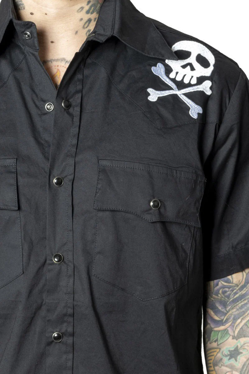 Harlock Skull X Bones Western Shirt - Image 5