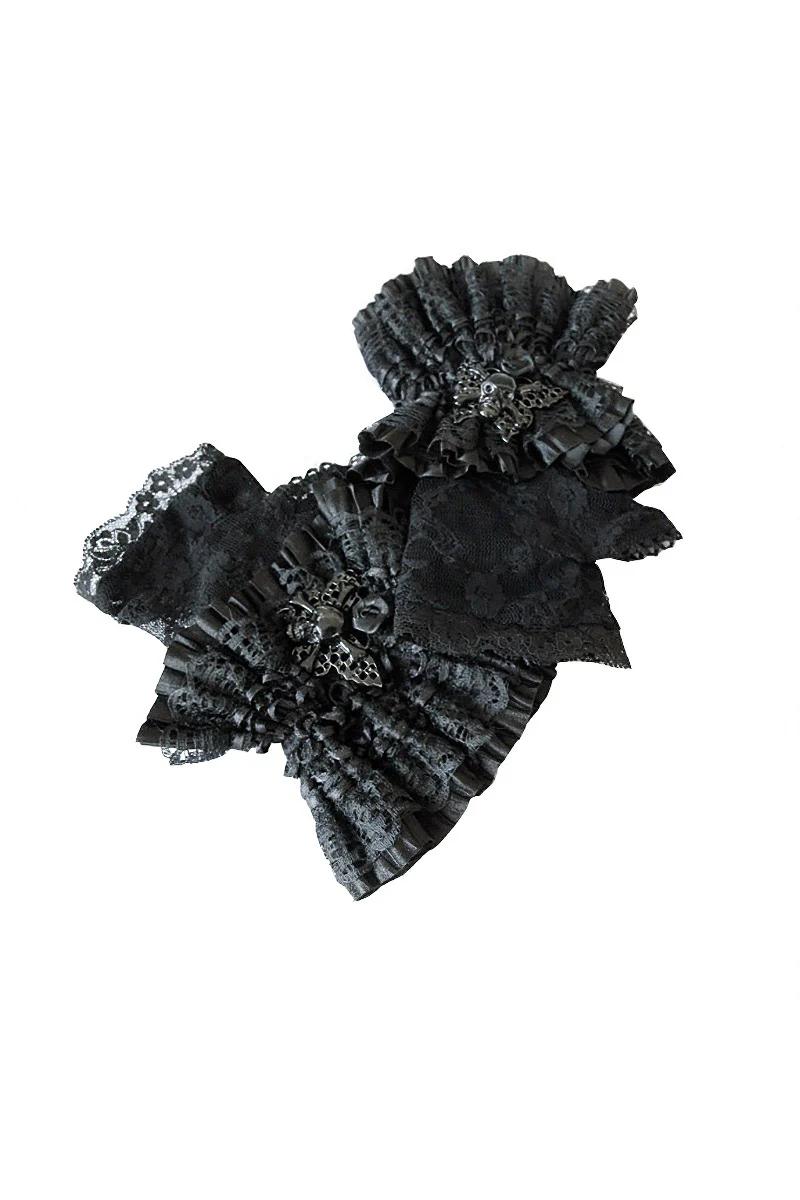 Haunted Corridor Frilly Lace Gloves - Image 4