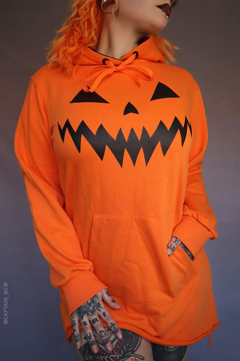 Haunted Hollows Oversized Hoodie Dress [ORANGE] - Image 7