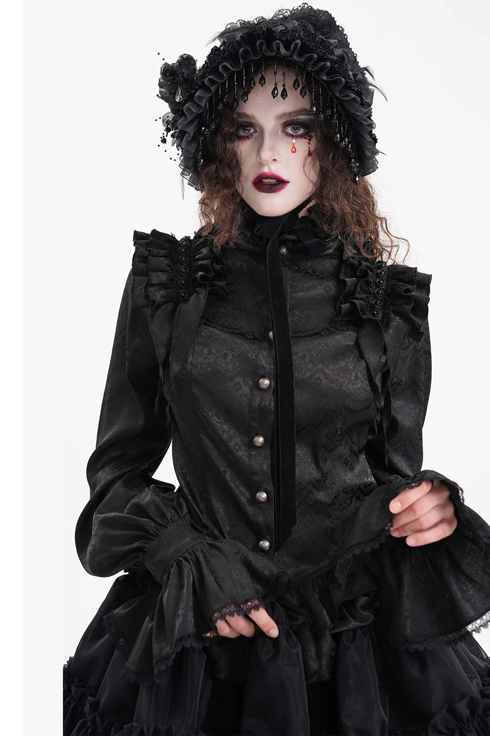 Haunted Manor Ruffled Long Sleeve Blouse - Image 5