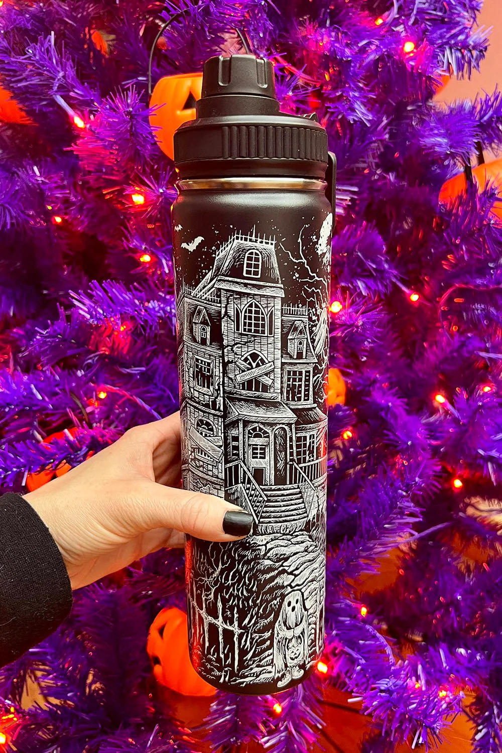 Haunted Mansion 24 Oz Water Bottle Tumbler - Image 10