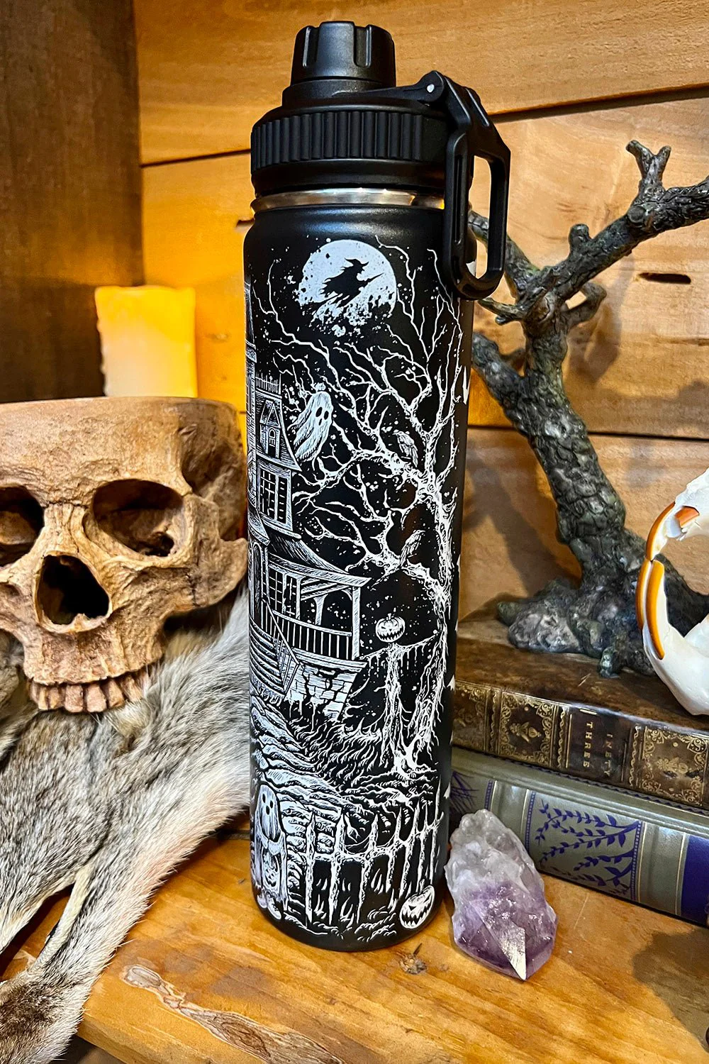 Haunted Mansion 24 Oz Water Bottle Tumbler - Image 5