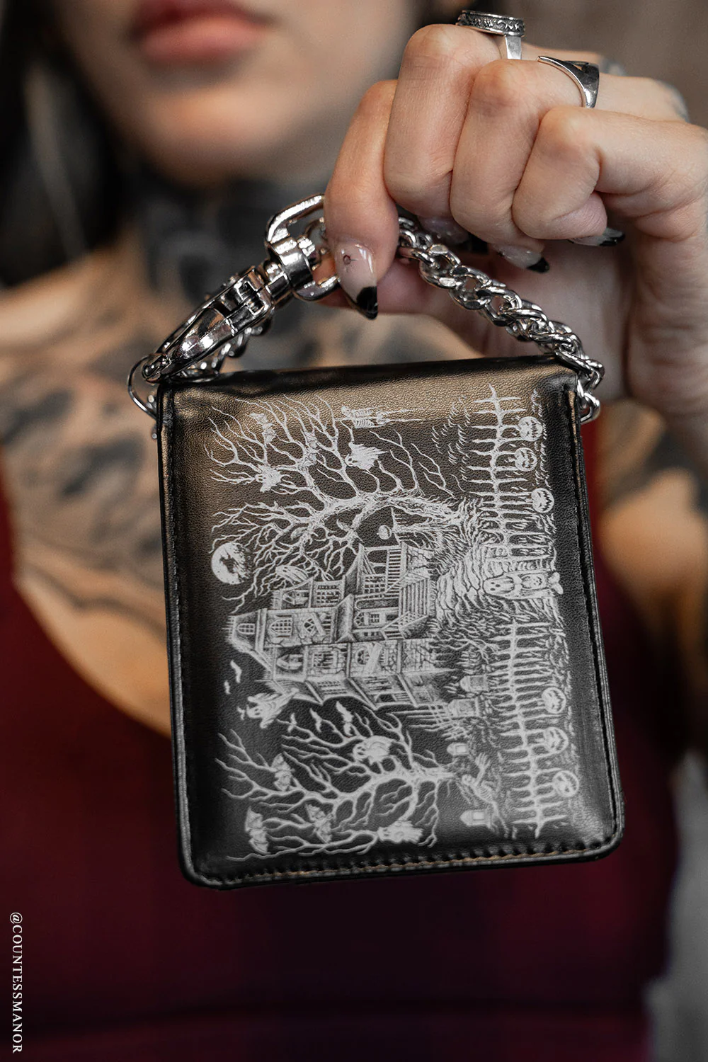 Haunted Mansion Bifold Wallet w/ Chain - Image 2
