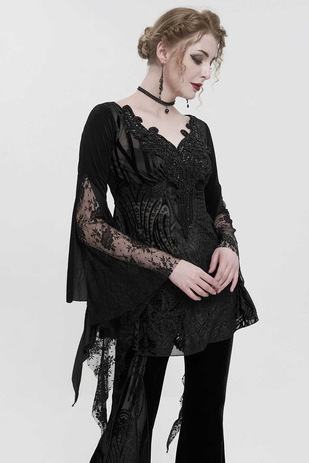 Haunted One Hand-Sewn Beaded Blouse - Image 2