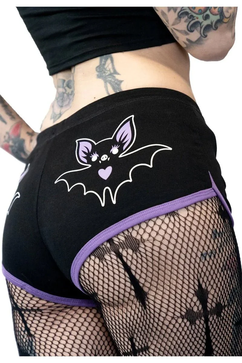 Heart Bat Purple Trim Short Shorts - Image 2
