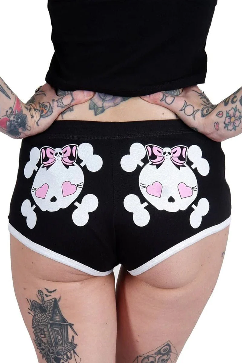 Heart Eye Skull With Bows Shorts [White Trim] - Image 5