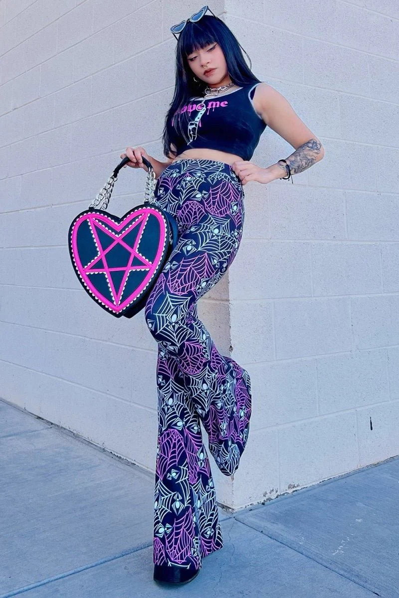 Heart Webs Spiders Hellz Bellz Bell Bottoms - Image 2