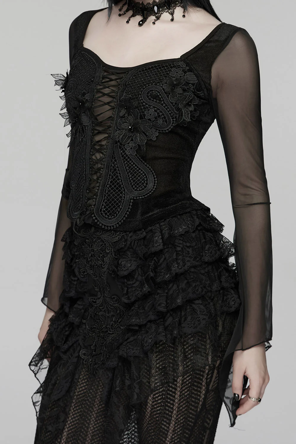 Heirloom Flowers Lace-Up Top - Image 6