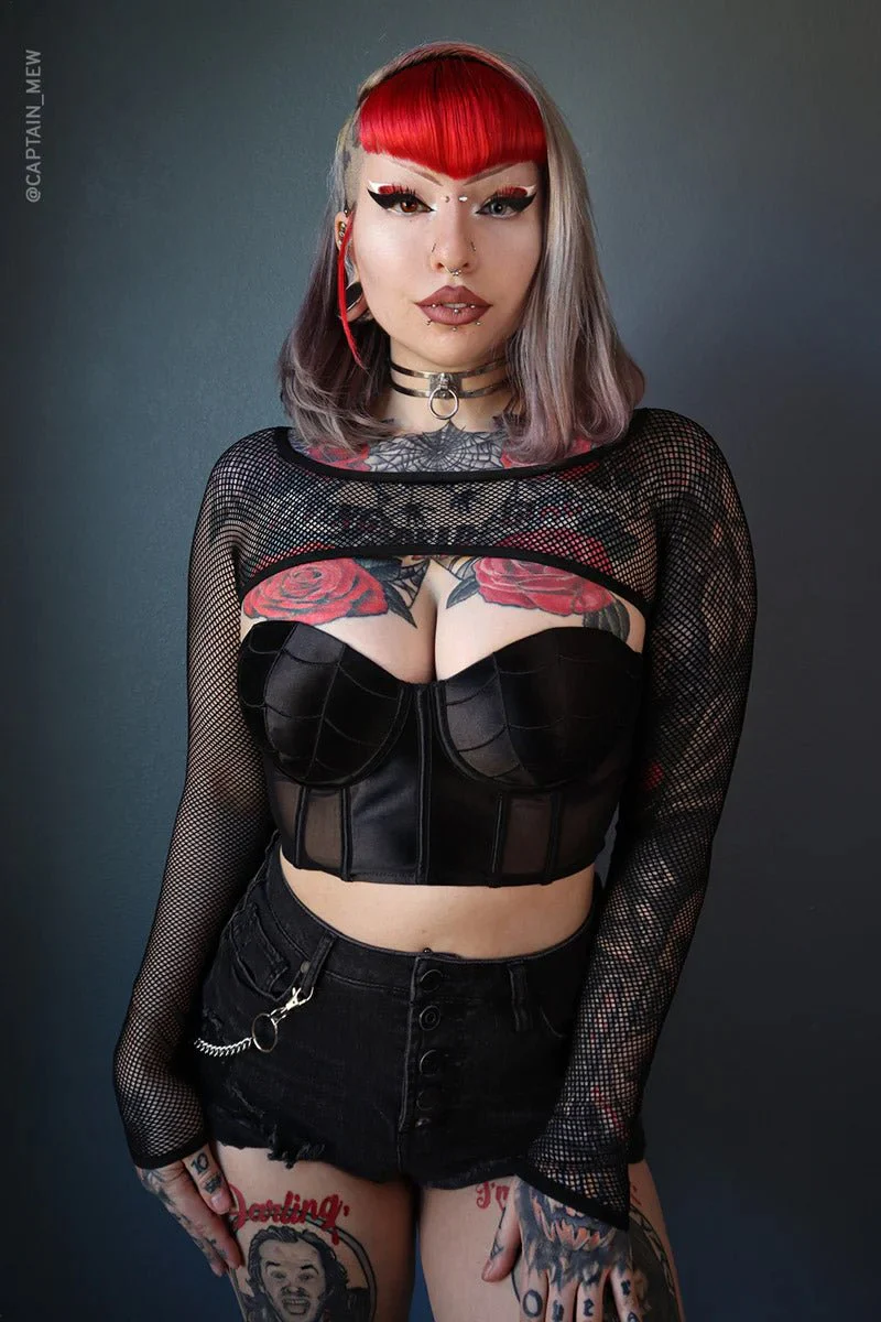 Helena Fishnet Super Crop Top - Image 4