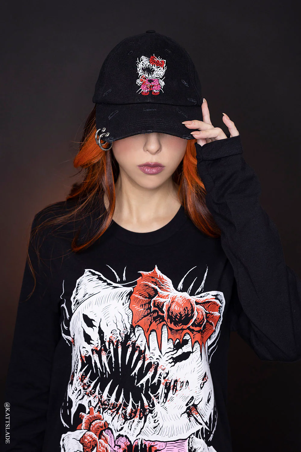 Hell Kitty Pierced Baseball Cap - Image 3