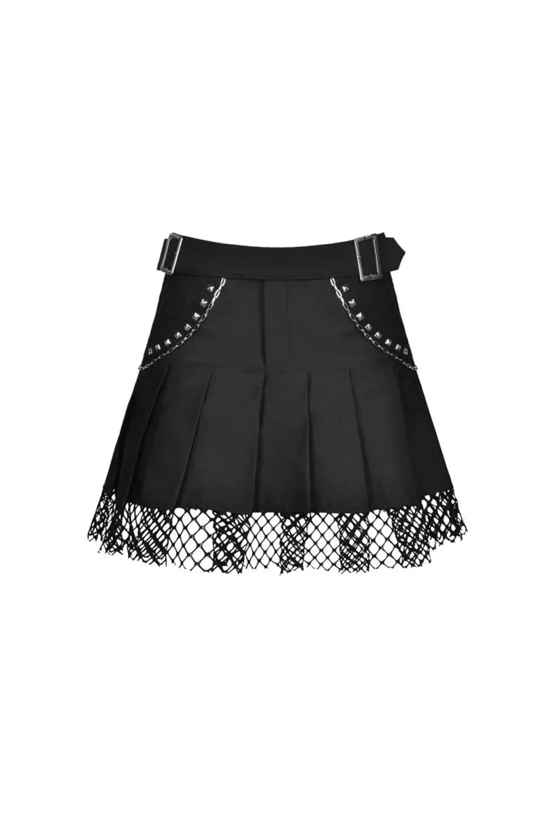 High Waisted Punk Pleated Skirt - Image 2