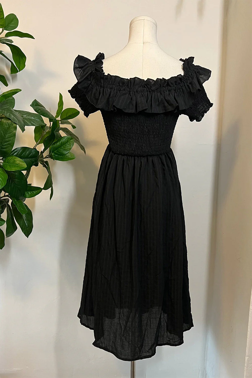 Hilda - Dark Plaid Cottage Dress - Image 8