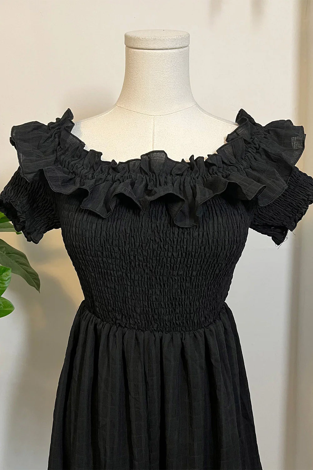 Hilda - Dark Plaid Cottage Dress - Image 9