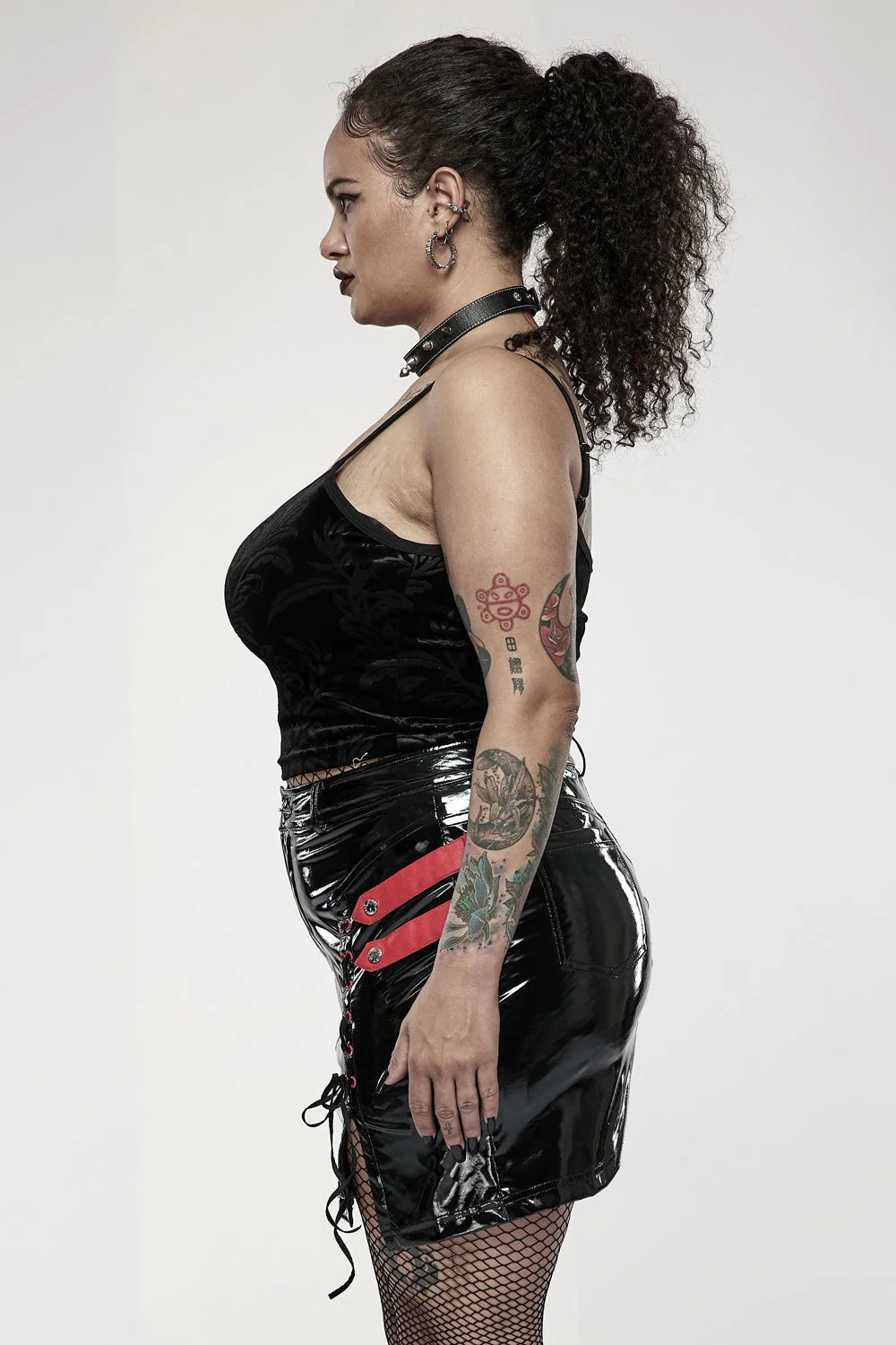 Hot Blood Vinyl Mini Skirt - Image 4