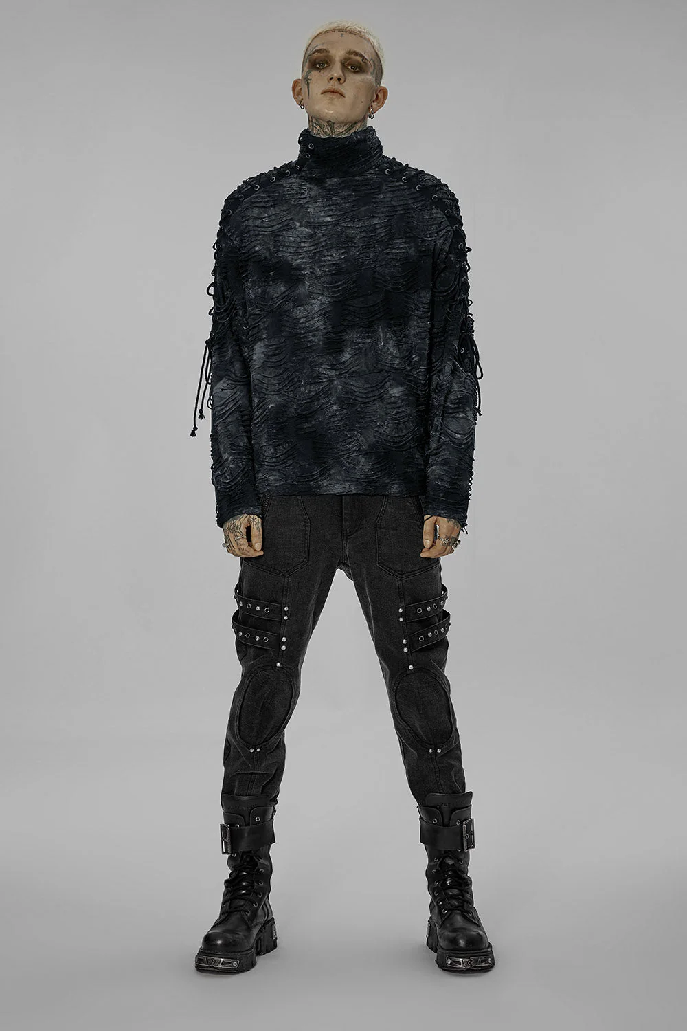 Inmate 999 Distressed Top [BLUE/BLACK] - Image 2