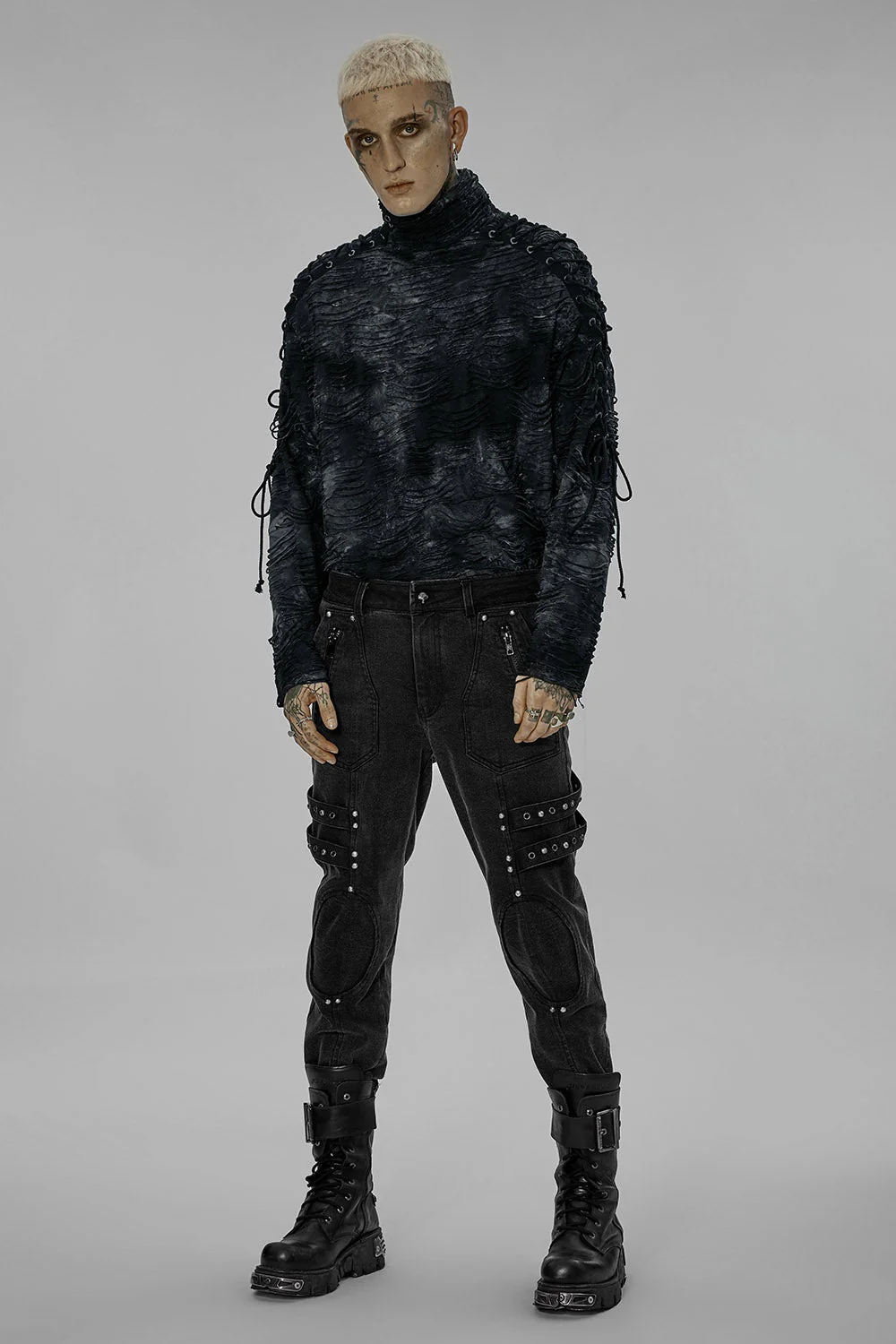 Inmate 999 Distressed Top [BLUE/BLACK] - Image 6