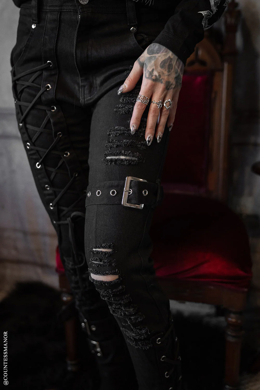 Inquisition Shredded Skinny Jeans [Unisex] - Image 14