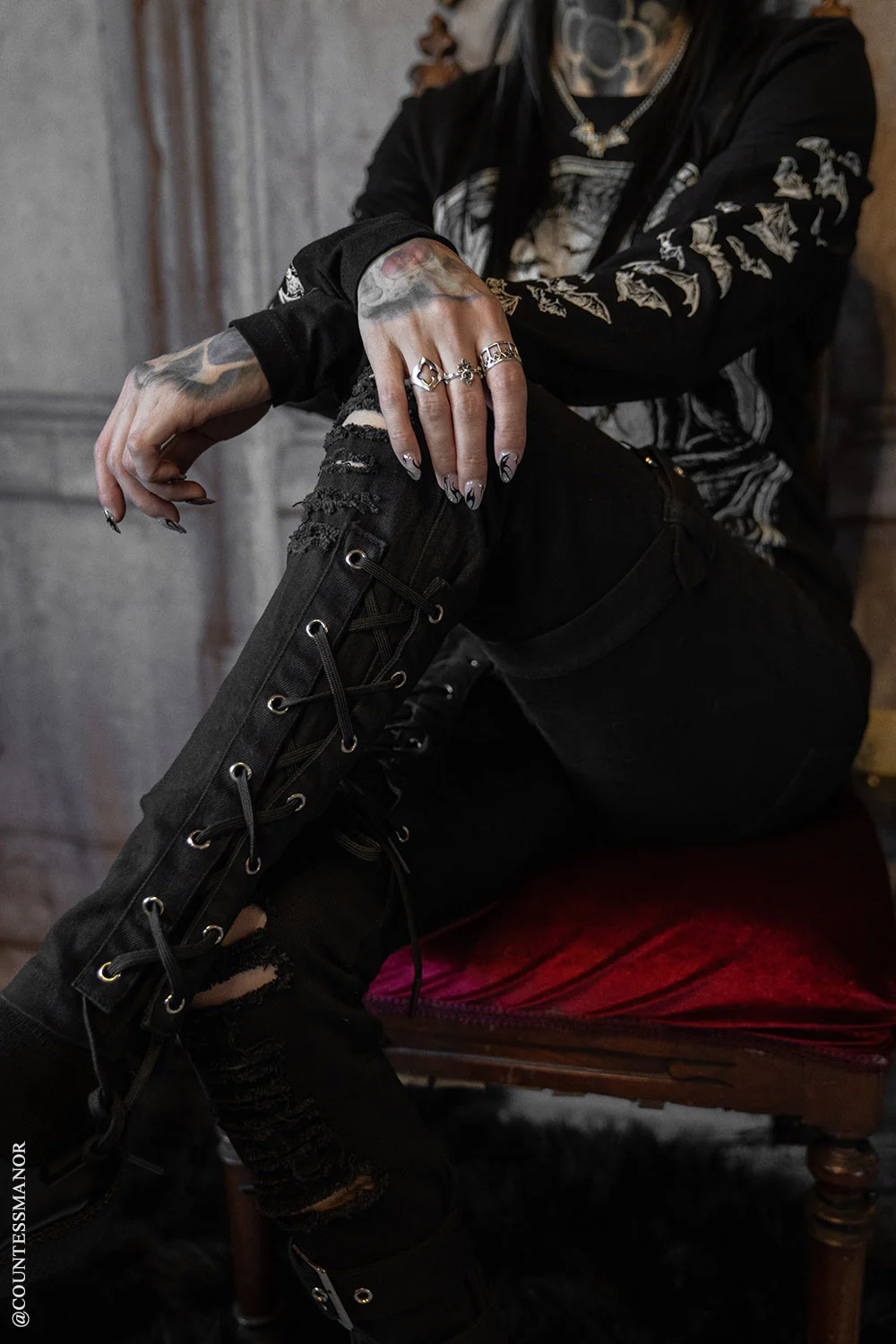 Inquisition Shredded Skinny Jeans [Unisex] - Image 7