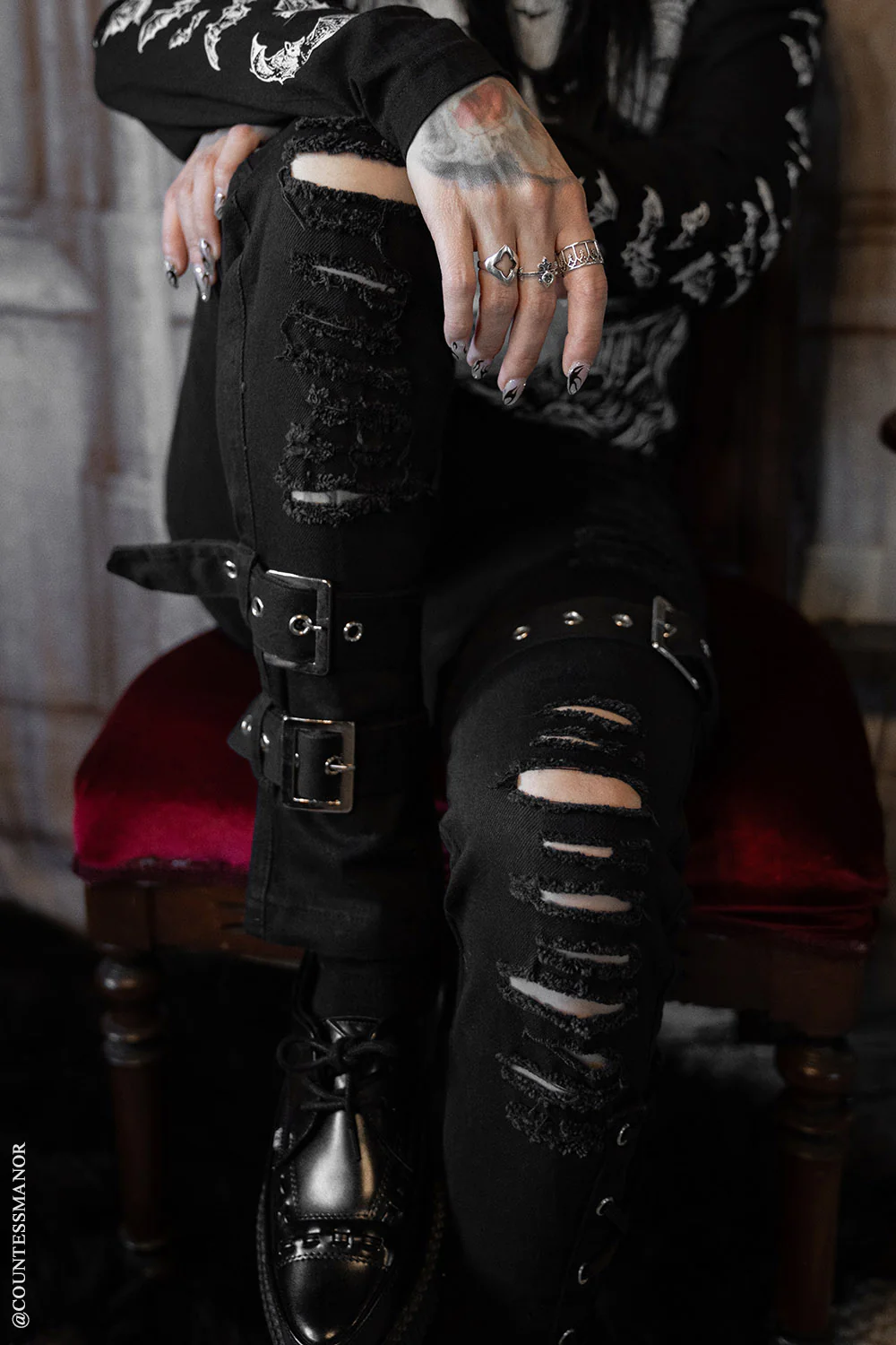 Inquisition Shredded Skinny Jeans [Unisex] - Image 8