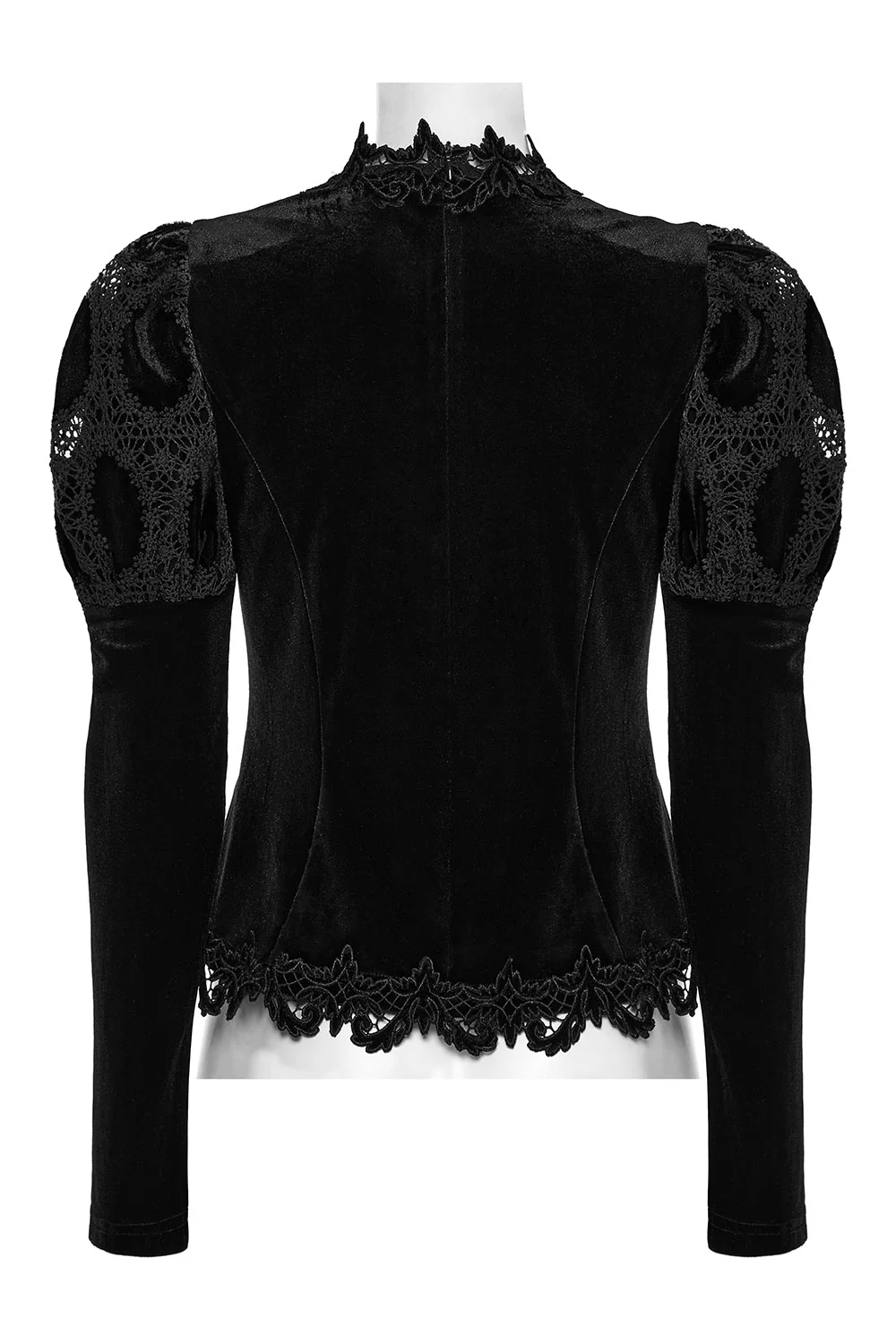 Keylace Embroidered Puff Sleeve Top [Black] - Image 6