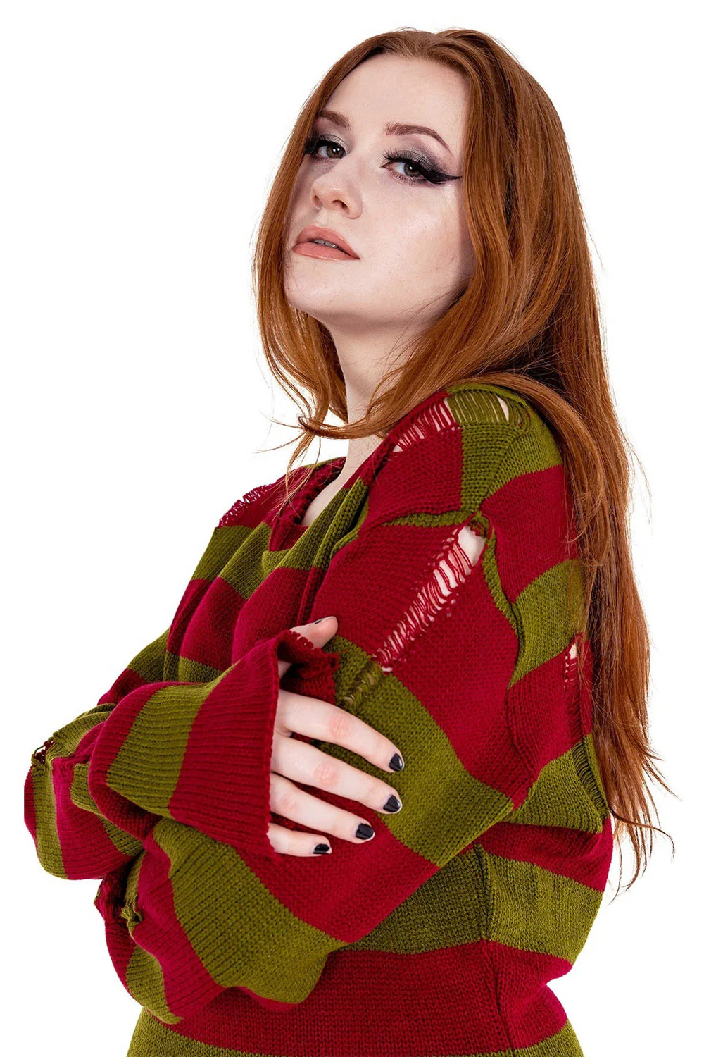 Kezia Dress [Burgandy/Olive] - Image 2