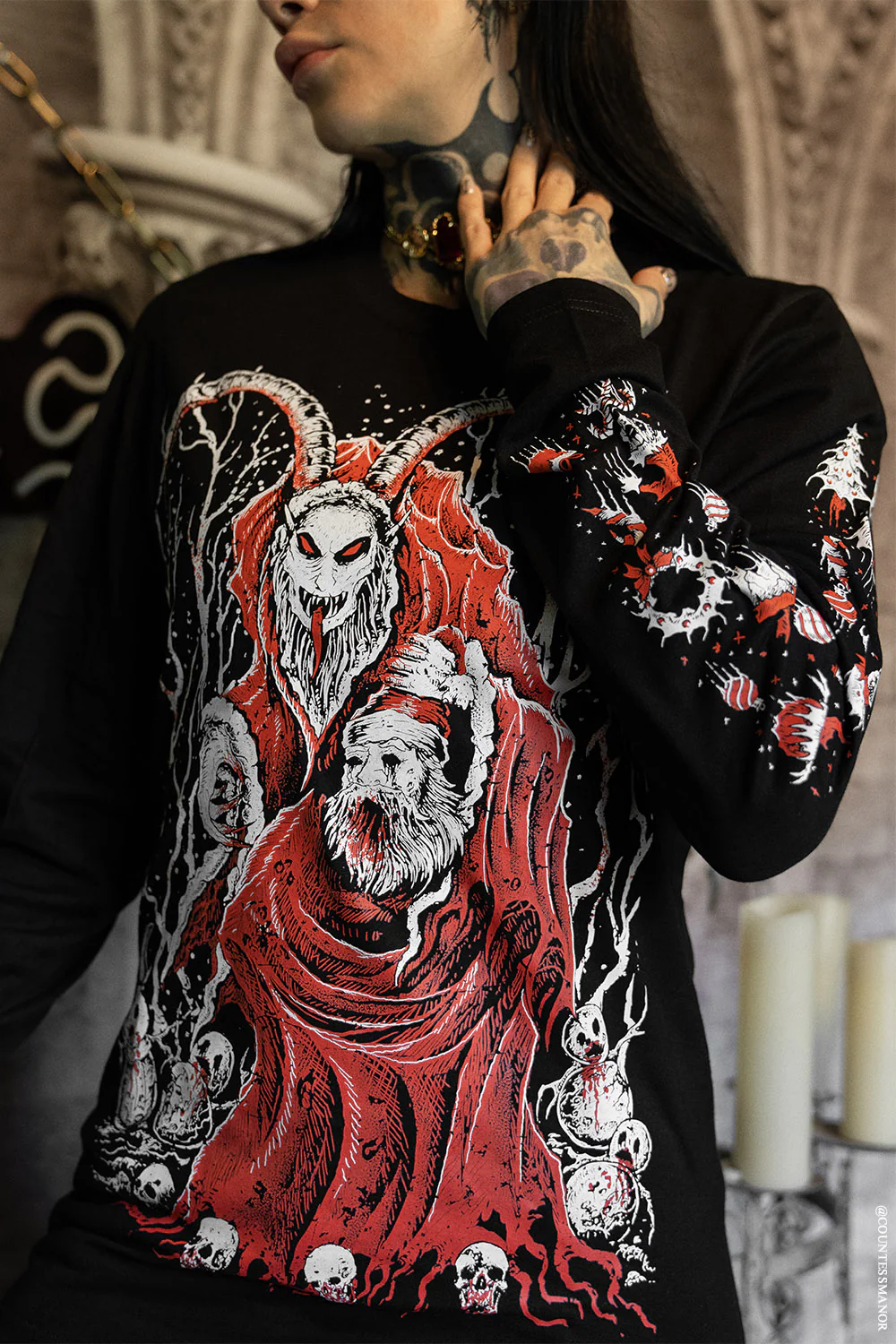 Krampus Killing Christmas T-shirt - Image 8