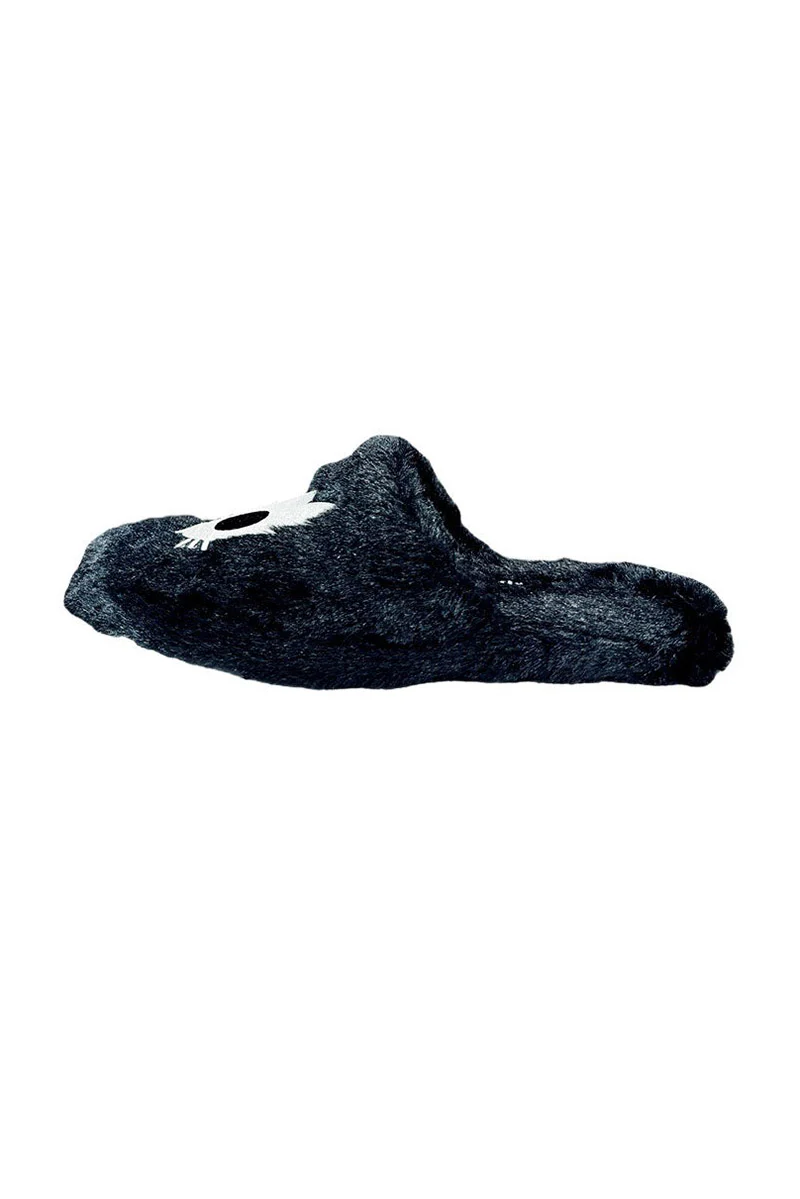 Kreepy Kozy Kitty Skull Slippers [Black/White] - Image 4
