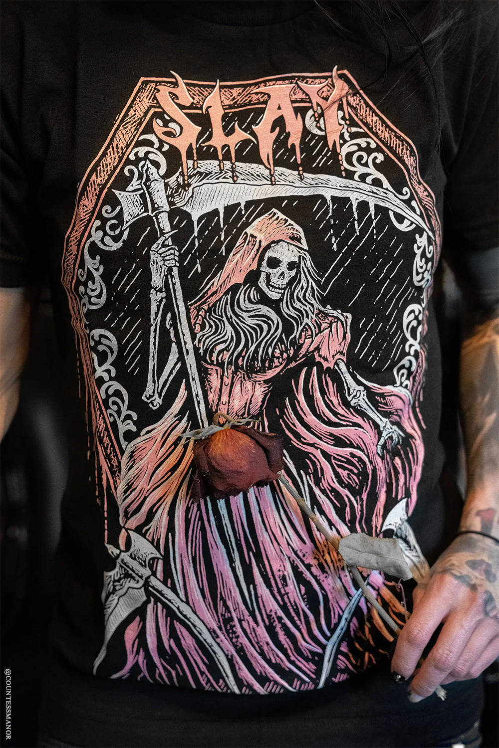 Lady Grim Reaper T-shirt - Image 2