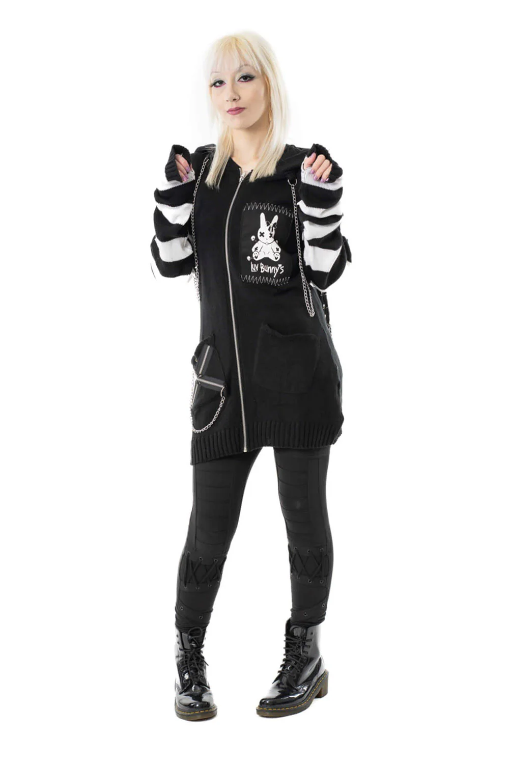 LB Voodoo Bunny Cardigan [Black/White] - Image 3