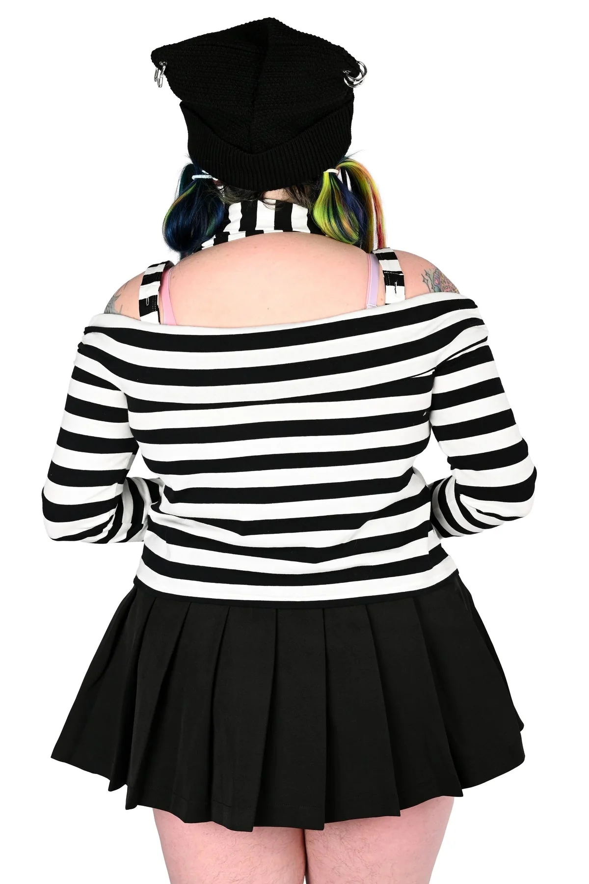 Lina Striped Top [Black/White] - Image 8