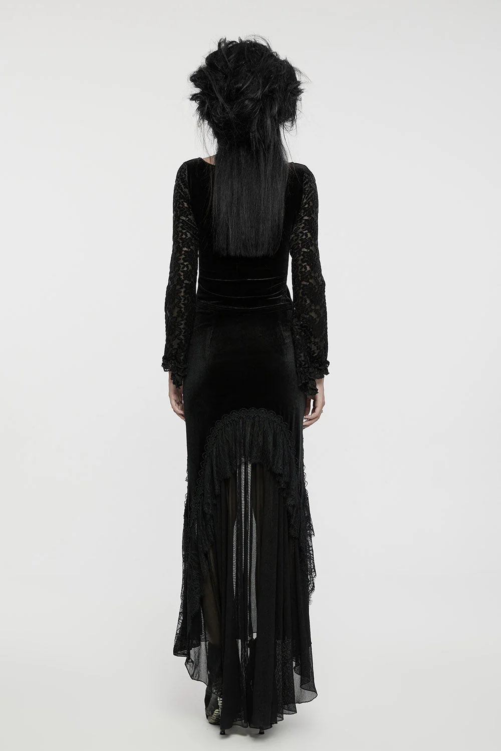 Lunar Eclipse Velvet Mesh Maxi Skirt - Image 7