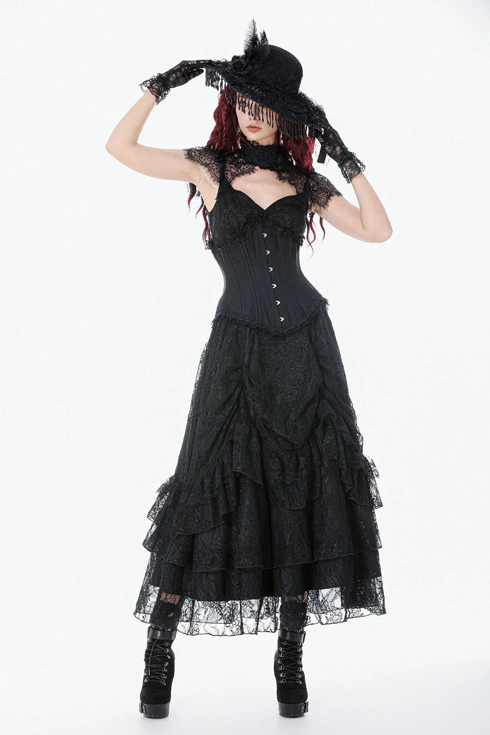 Lunarlace Ruffled Maxi Skirt