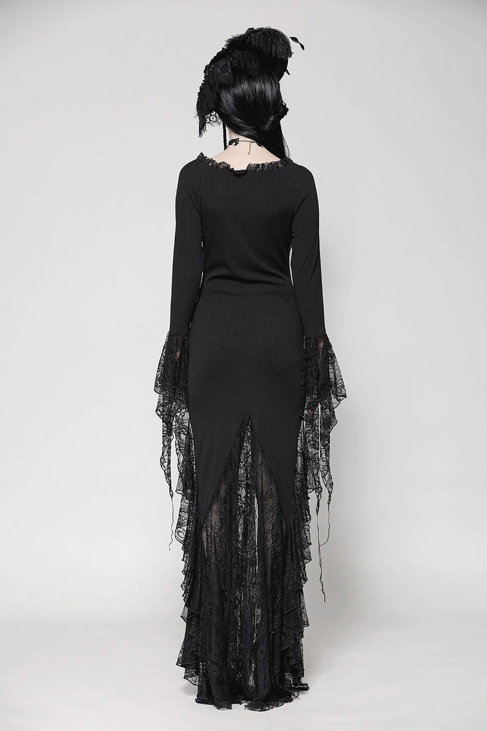 Luster Leg Slit Tattered Long Sleeve Dress - Image 6