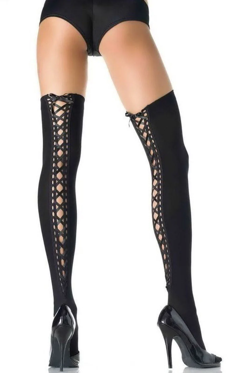 Lydia Lace-Up Thigh Highs - Image 2