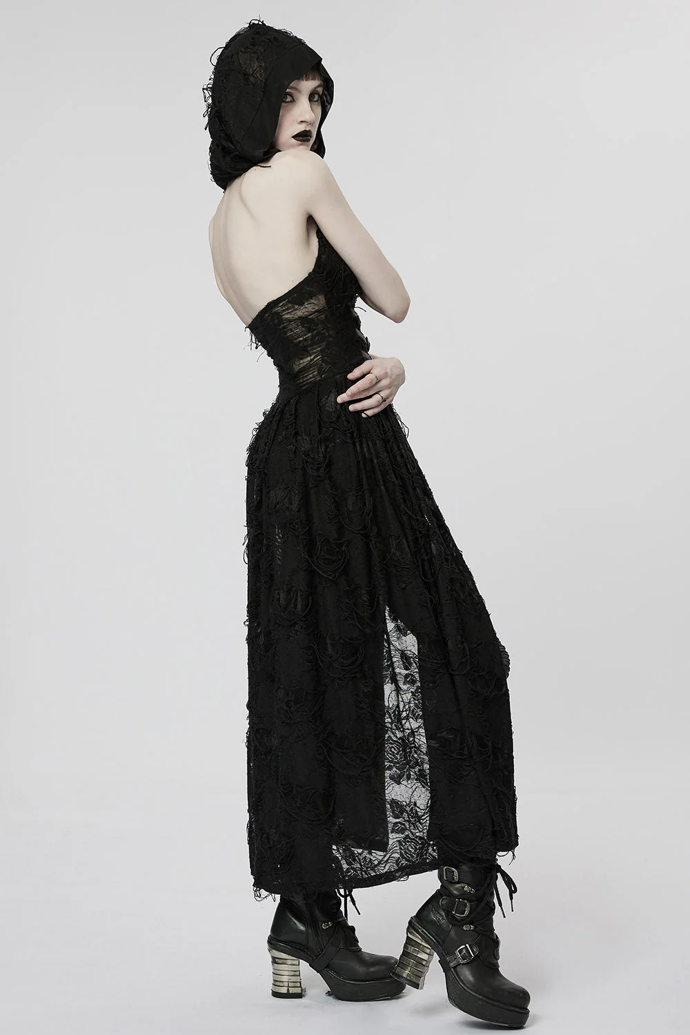 Mage Distressed Hooded Dress Set - Image 6