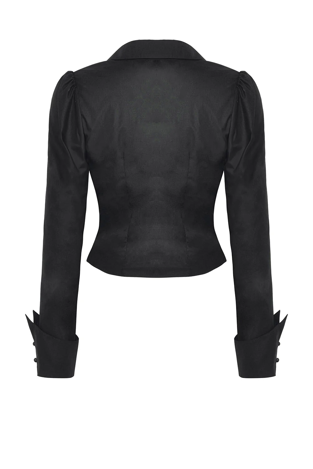 Mavis Batwing Collar Button-Up Shirt [Black] - Image 2
