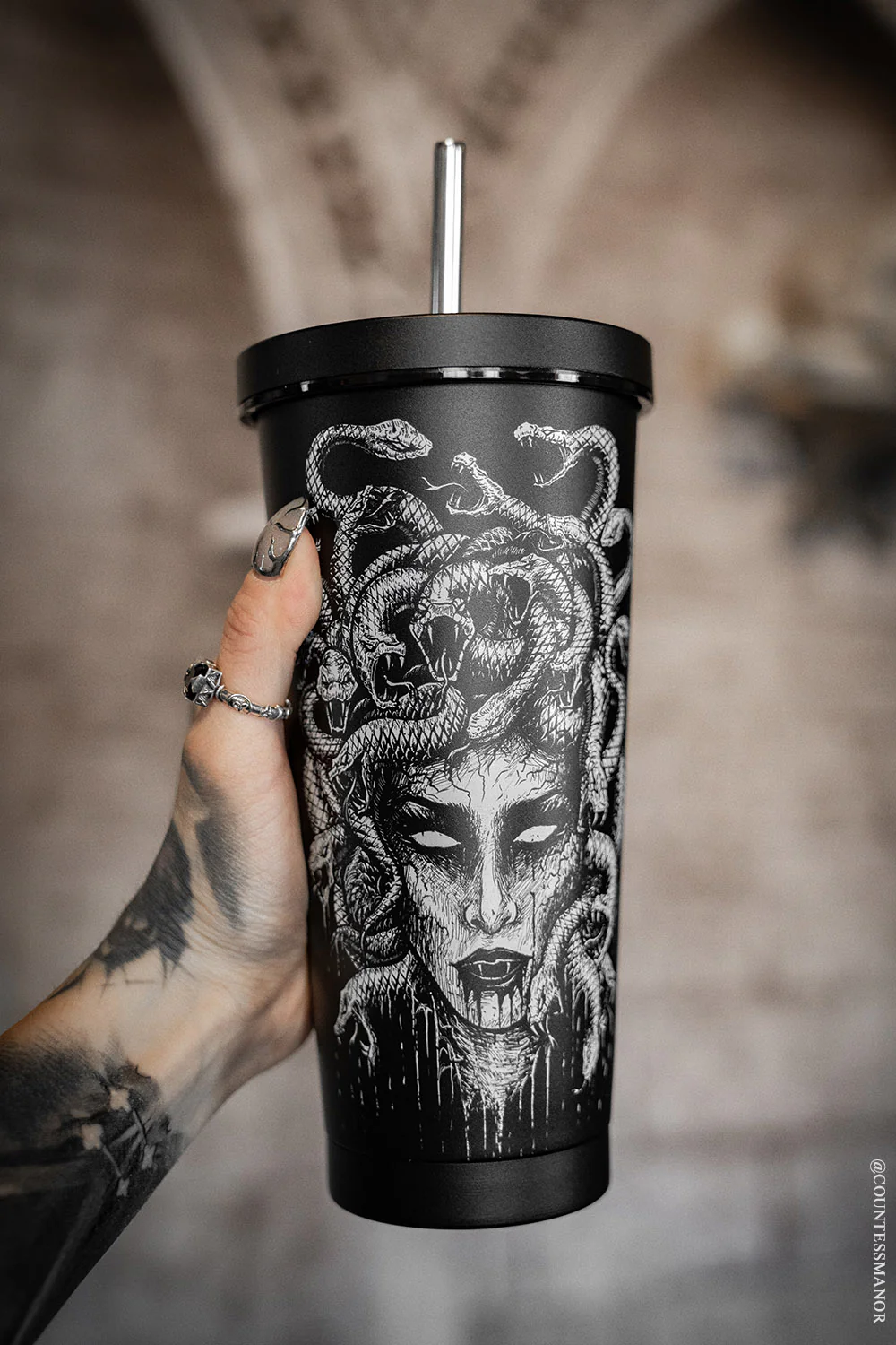 Medusa Cold Brew Tumbler with Straw