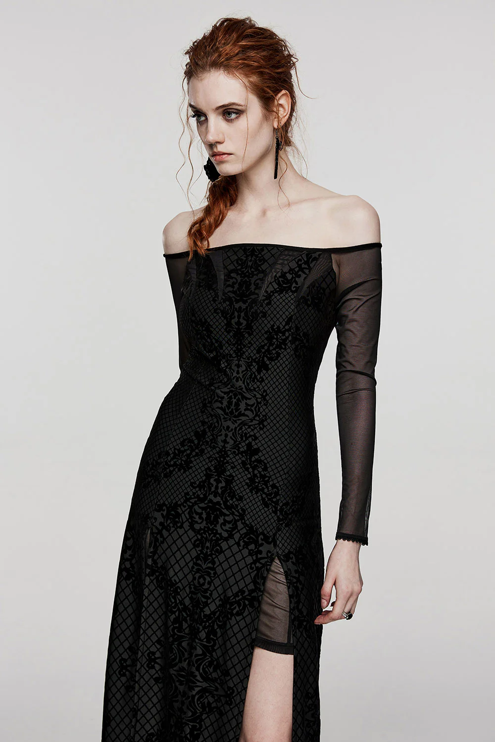 Melancholia Off Shoulder Split Maxi Dress - Image 6