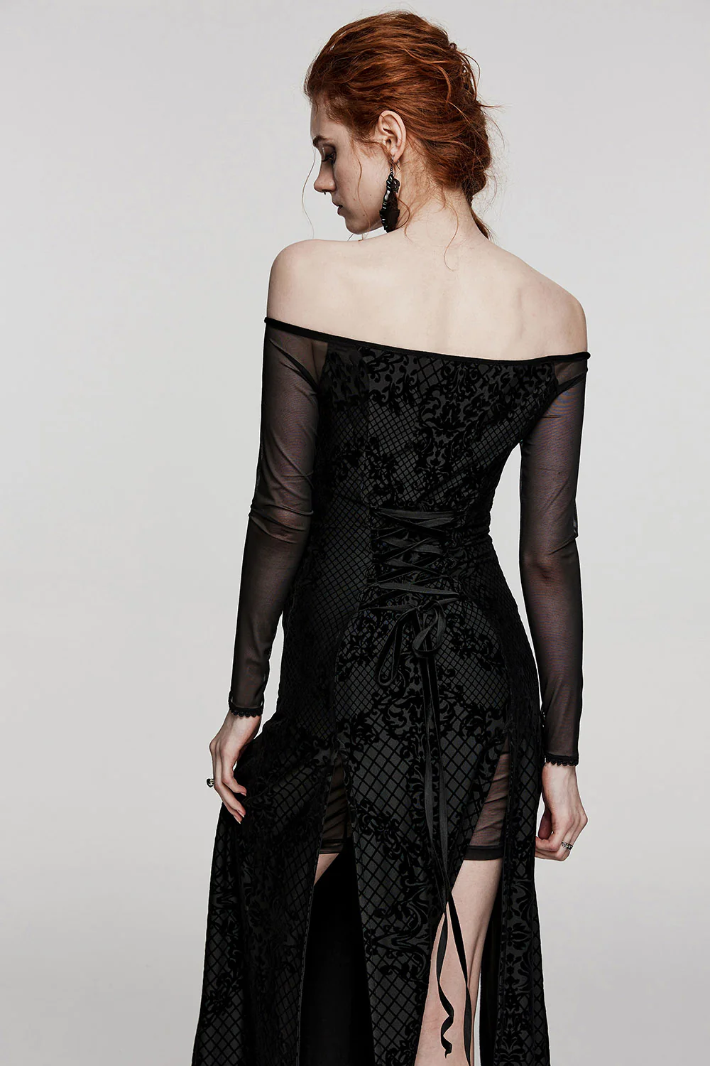 Melancholia Off Shoulder Split Maxi Dress - Image 7