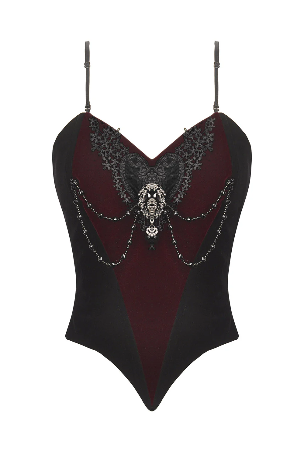 Merlot Lace-Up Corset Top