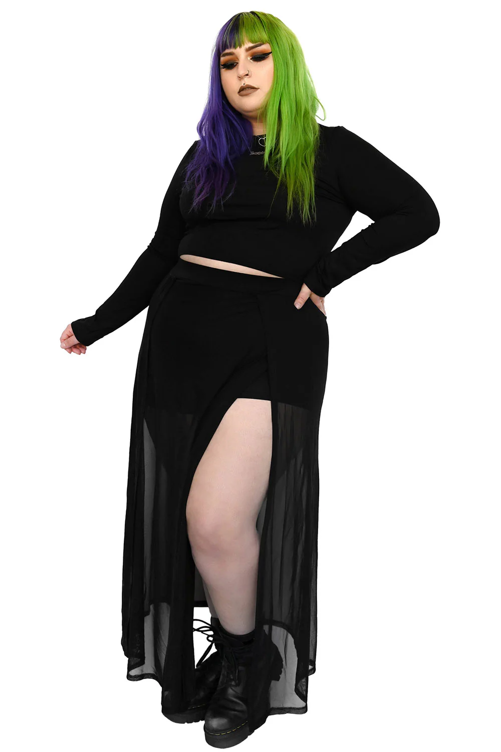 Mesh Darla Maxi Skirt With Built In Shorts - Image 2