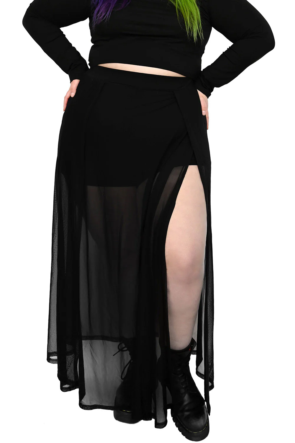 Mesh Darla Maxi Skirt With Built In Shorts - Image 3